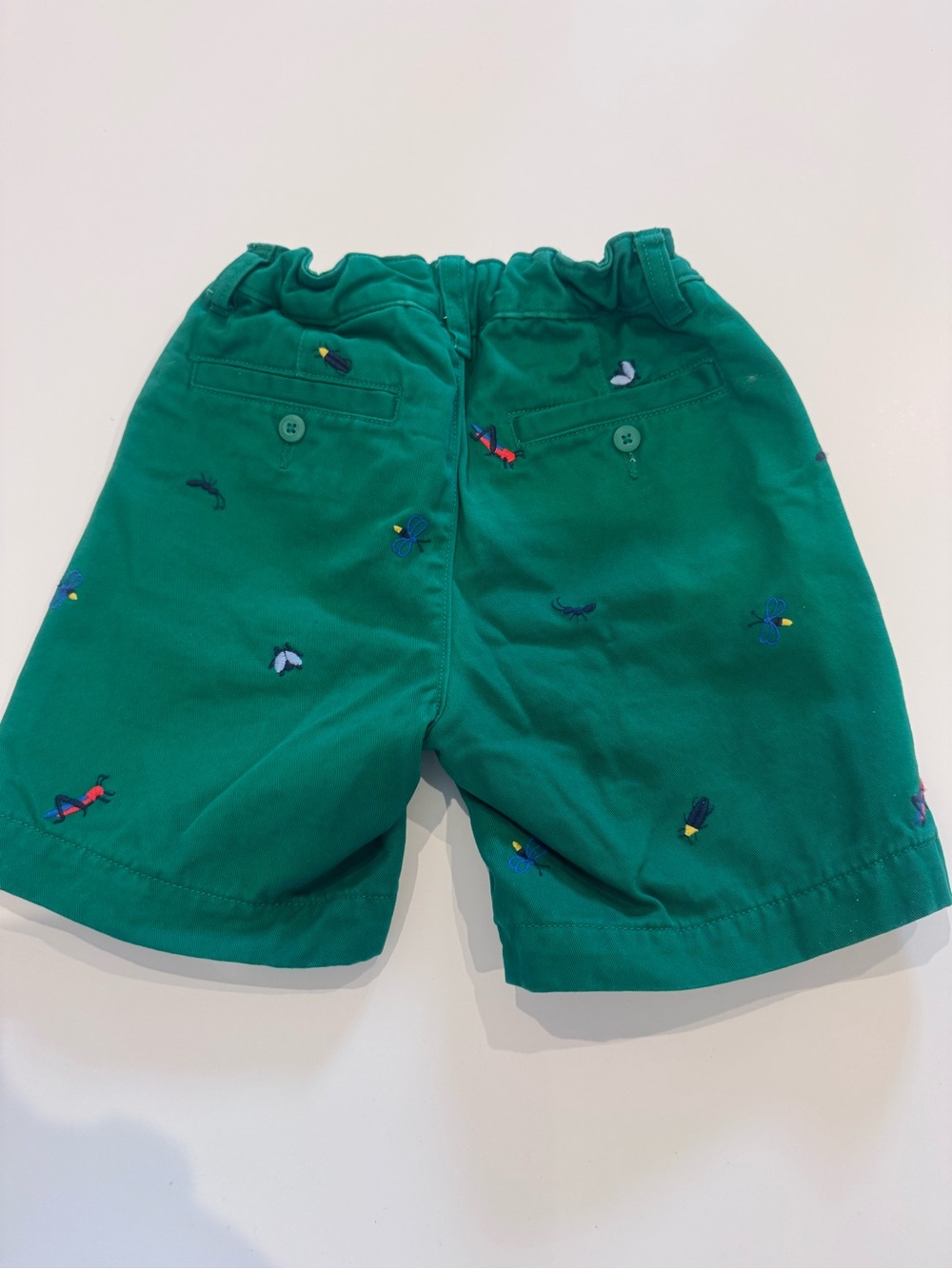 Hanna Andersson Green Embroidered Bug Shorts